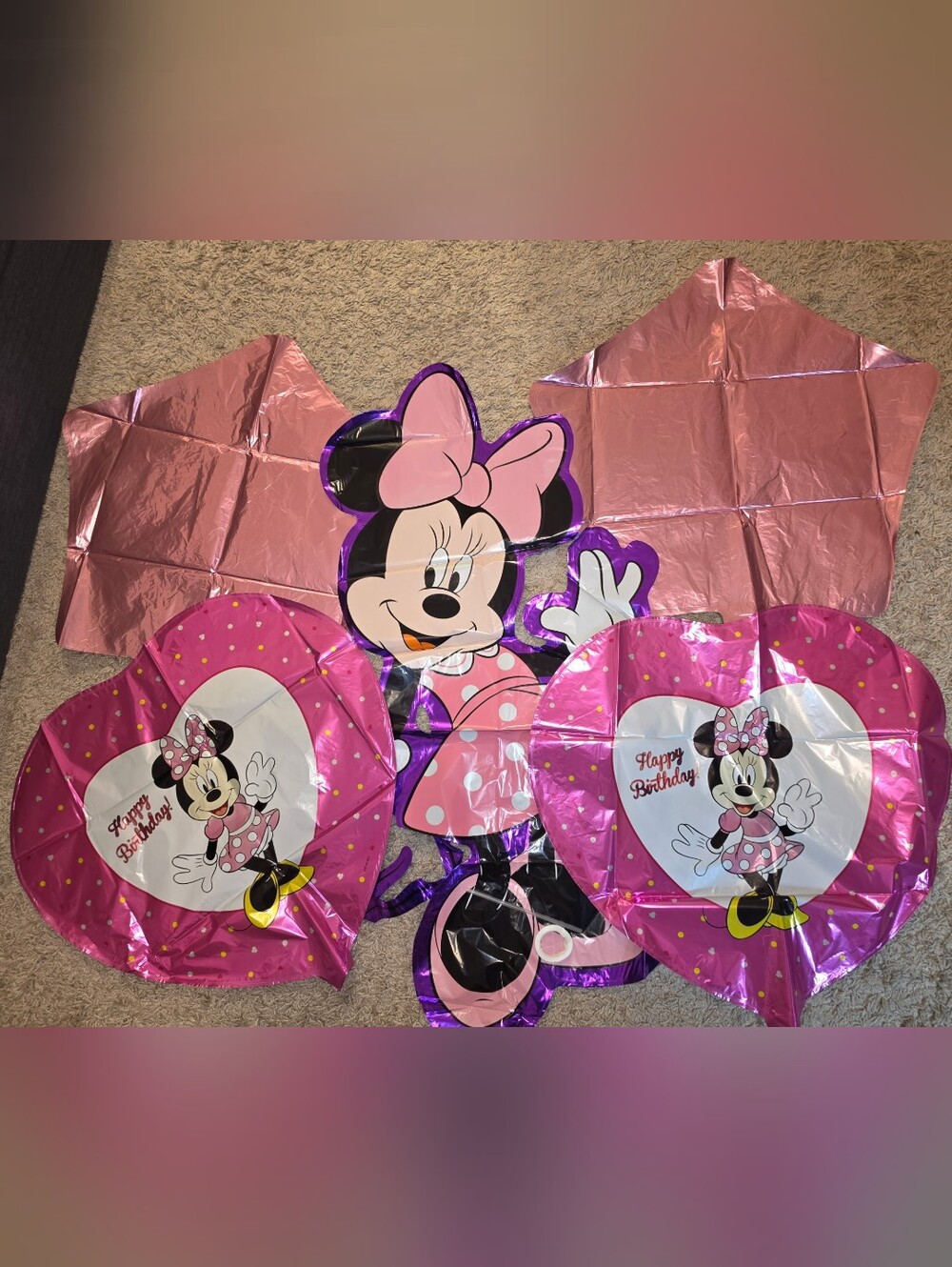 Pink Minnie Mouse Foil Birthday Balloon Decoration